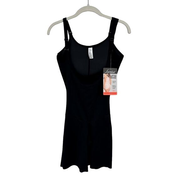 LEONISA Moderate Tummy-Control Durafit Open Bust Body Shaper Black Sz Small NWT - Picture 2 of 12